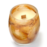 Terroso Geurkaars Warm Wit - Marmerglas - 11 cm - goud en bruin - Mooier Thuis