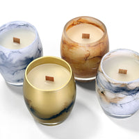 Terroso Geurkaars Goud - Marmerglas - 11 cm