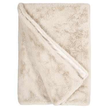 Winterhome luxe imitatiebont deken Guanaco Butter