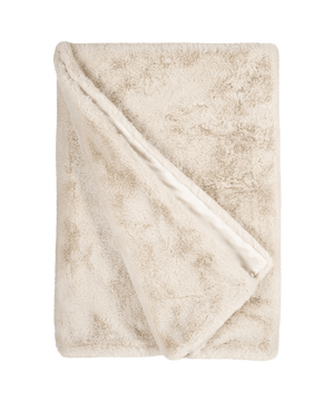 Winterhome Luxus-Kunstpelzdecke Guanako Butter