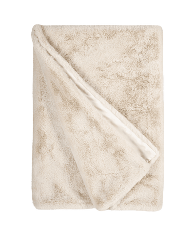 Winterhome Luxus-Kunstpelzdecke Guanako Butter
