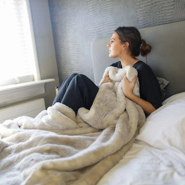 Winterhome luxe kunstbont deken Silverwolf