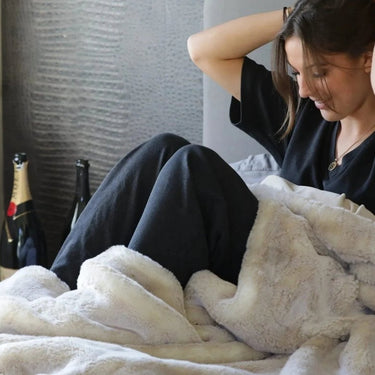 Winterhome luxe kunstbont deken Polarwolf