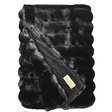 Winterhome luxe imitatiebont deken Arctic Fox Black