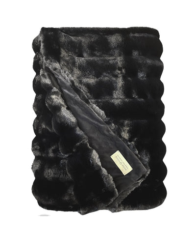 Winterhome luxe imitatiebont deken Arctic Fox Black