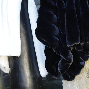 Winterhome luxe imitatiebont deken Arctic Fox Black