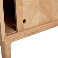 Visgraat consoletafel met schuifdeuren naturel - afbeelding 2