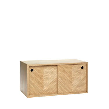 Visgraat wandkast naturel
