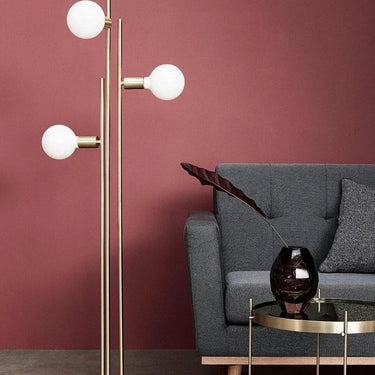 Balance 3-lichts vloerlamp messing/wit