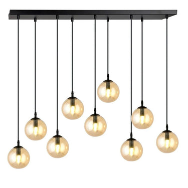 COSMO 9-lichts hanglamp - Amber glas