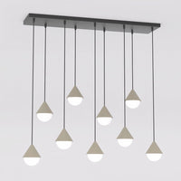 Giro hanglamp wit glas 9-lichts mokka