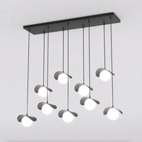 RITUAL 9-lichts hanglamp - Wit glas - Zwart frame - Mooier Thuis