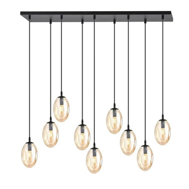 ASTRAL 9-lichts hanglamp - Amber glas