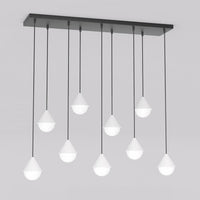 Giro hanglamp wit glas 9-lichts