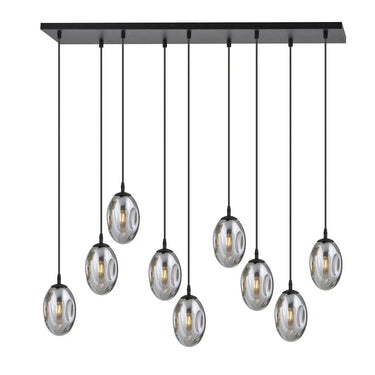ASTRAL 9-lichts hanglamp - Smoked glas