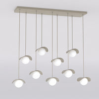Ritual hanglamp wit glas 9-lichts mokka