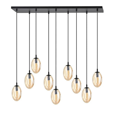 ASTRAL 9-lichts hanglamp - Amber glas
