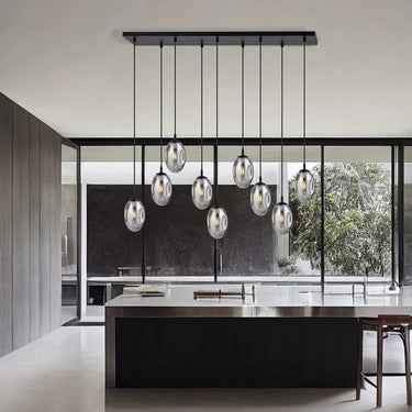 ASTRAL 9-lichts hanglamp - Smoked glas