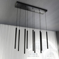 Emibig SELTER 9-lichts hanglamp - Zwart minimalistische buizen