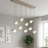 Ritual hanglamp wit glas 9-lichts mokka