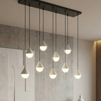 Giro hanglamp wit glas 9-lichts