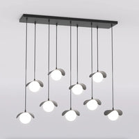 Emibig RITUAL 9-lichts hanglamp - Wit glas - Zwart frame