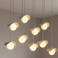 Ritual hanglamp wit glas 9-lichts mokka