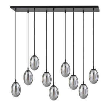 ASTRAL 9-lichts hanglamp - Smoked glas