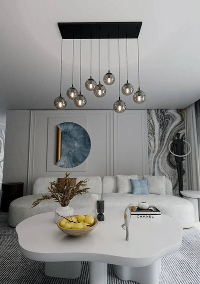 COSMO 9-lichts hanglamp - Smoked glas