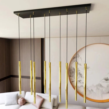 SELTZER 9-lichts hanglamp - Goud buizen