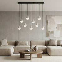 Giro hanglamp wit glas 9-lichts