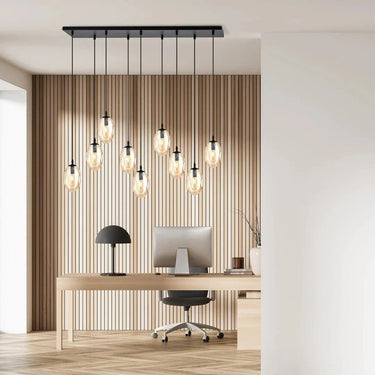 ASTRAL 9-lichts hanglamp - Amber glas