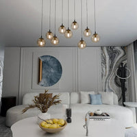 Emibig COSMO 9-lichts hanglamp - Amber glas - Mooier Thuis