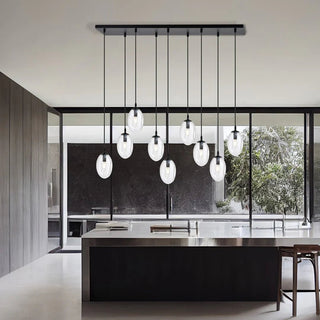 ASTRAL 9-lichts hanglamp - Helder glas hanglamp met ronde bol - sfeervol in een Modern interieur