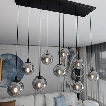 COSMO 9-lichts hanglamp - Smoked glas