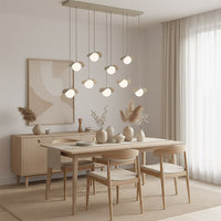 Ritual hanglamp wit glas 9-lichts mokka