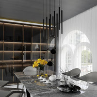 SELTER 9-lichts hanglamp - Zwart minimalistische buizen - afbeelding 2