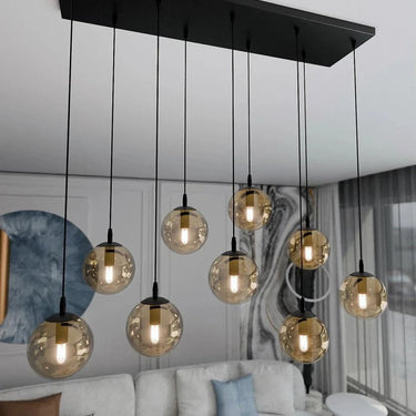 COSMO 9-lichts hanglamp - Amber glas