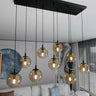 COSMO 9-lichts hanglamp - Amber glas hanglamp met ronde bol - bestellen bij Mooier Thuis