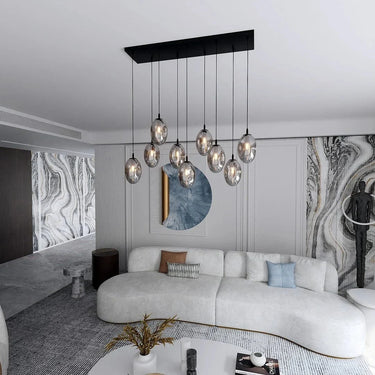 ASTRAL 9-lichts hanglamp - Smoked glas