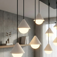 Giro hanglamp wit glas 9-lichts
