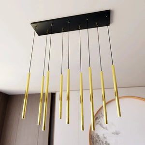 SELTZER 9-lichts hanglamp - Goud buizen