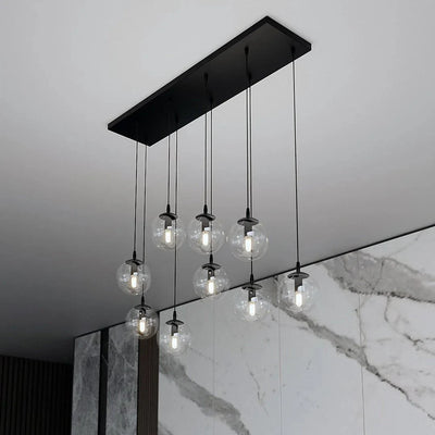 COSMO 9-lichts hanglamp - Helder glas
