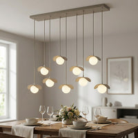 Ritual hanglamp wit glas 9-lichts mokka hanglamp met lampenkap - afbeelding 7