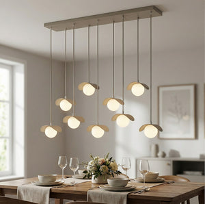 Ritual hanglamp wit glas 9-lichts mokka