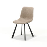 Eetkamerstoel Bari - Kunstleer Beige - 56 cm breed - Mooier Thuis