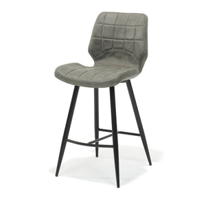 Barhocker Borgo - Stoff Stahlgrau