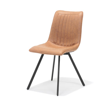 Eetkamerstoel Boxer - Stof Cognac