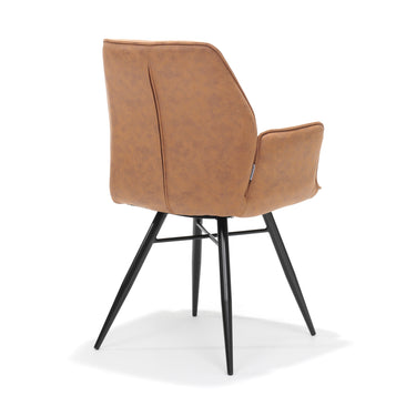 Eetkamerstoel Clark - Vast - Stof Cognac
