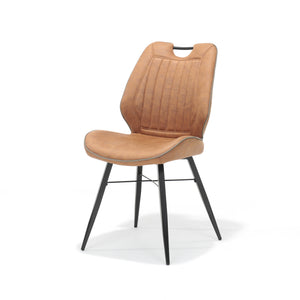 Esszimmerstuhl Quattro - Stoff Cognac